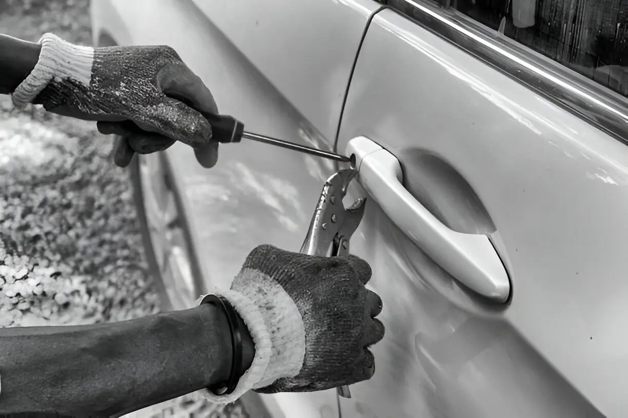 Locksmith in Lakeside repairing a home lock in Lakeside Hills neighborhood